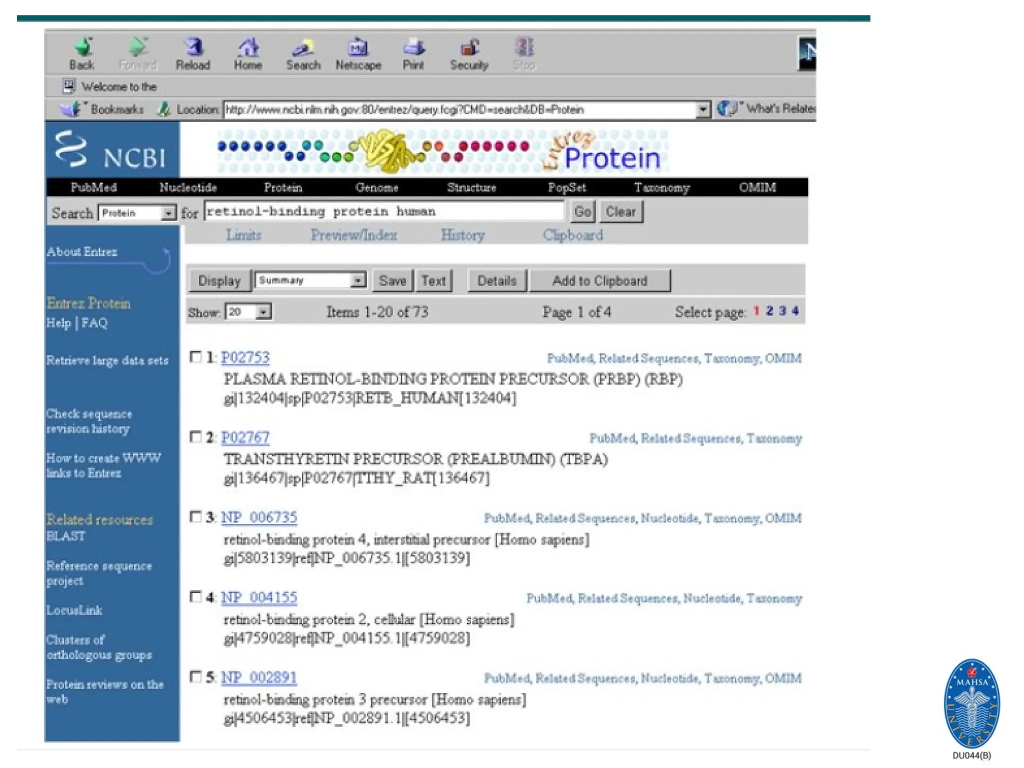 SCHOOL OF BIOSCIENCE, FoMBN
 