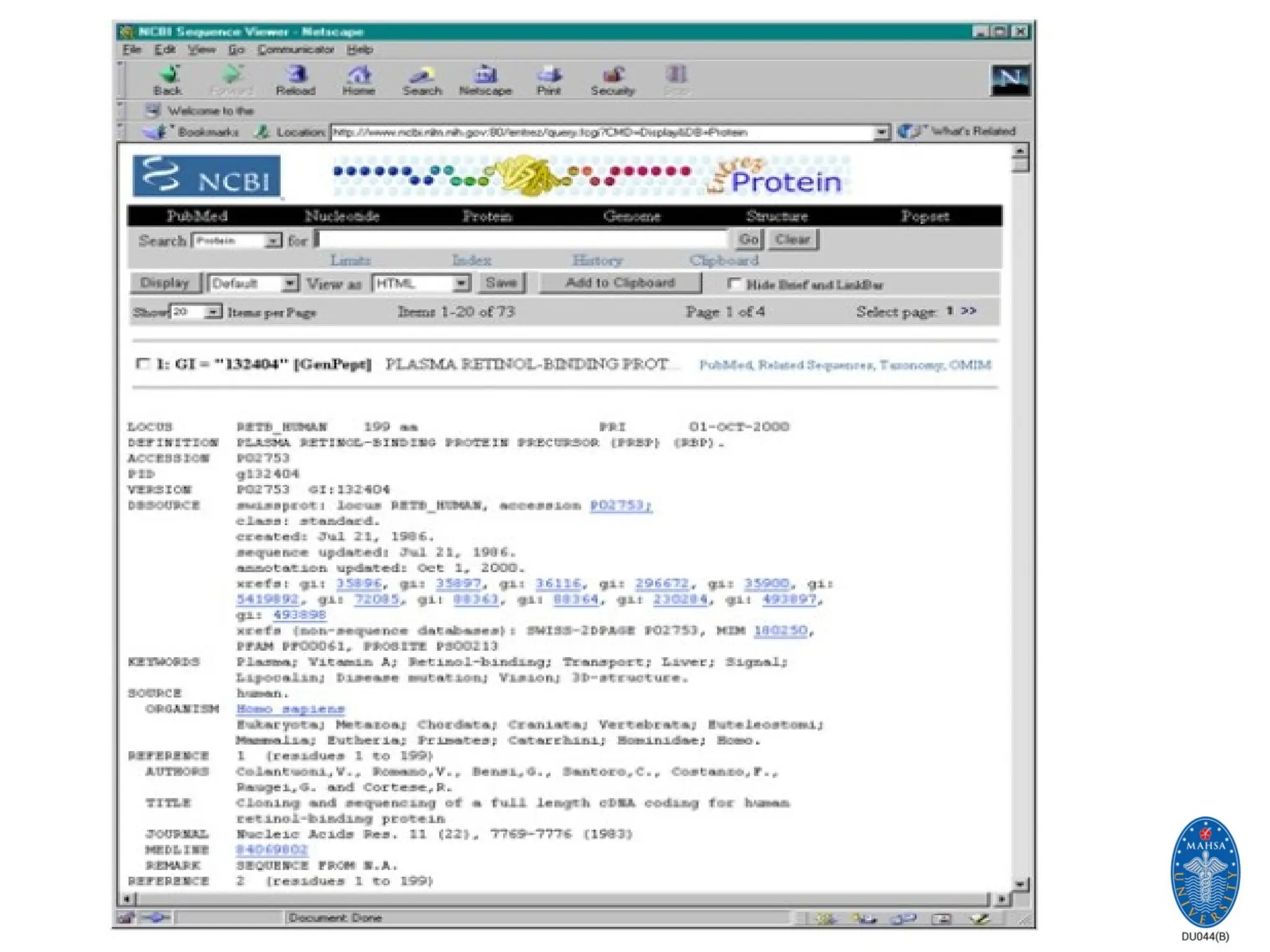 SCHOOL OF BIOSCIENCE, FoMBN
 