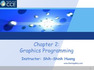 Chapter 2:
Graphics Programming
www.themegallery.com
Instructor: Shih-Shinh Huang
1
 