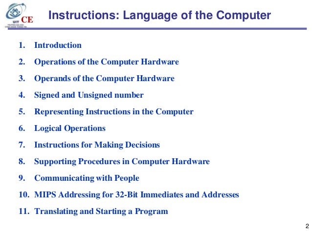 Chapter 02 instructions language of the computer