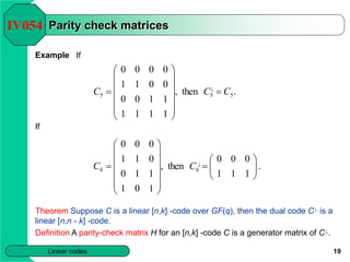 CHAPTER 02 - Linear codes.ppt | Programming Languages | Computing