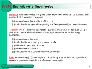 CHAPTER 02 - Linear codes.ppt | Programming Languages | Computing
