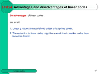 Linear Code Tool CHAPTER 02 - Linear codes.ppt