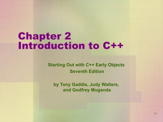 Chapter 2 Introduction to C++ | PPT