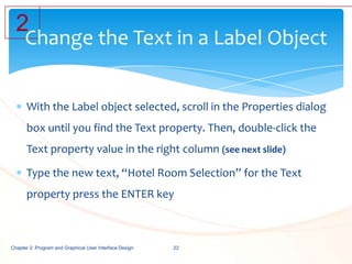 Chapter 2 — Program and Graphical User Interface Design | PPTX