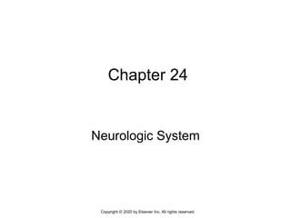 Chapter 24
Neurologic System
Copyright © 2020 by Elsevier Inc. All rights reserved.
 