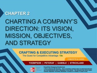 CHAPTER 2
CHARTING A COMPANY’S
DIRECTION: ITS VISION,
MISSION, OBJECTIVES,
AND STRATEGY
 