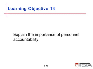 Learning Objective 14
Explain the importance of personnel
accountability.
2–70
 