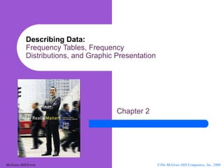 ©The McGraw-Hill Companies, Inc. 2008McGraw-Hill/Irwin
Describing Data:
Frequency Tables, Frequency
Distributions, and Graphic Presentation
Chapter 2
 