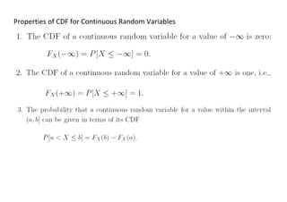 Properties of CDF for Continuous Random Variables
 