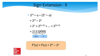 Sign Extension - II
 2m – u – (2n – u)
= 2m – 2n
= 2n + 2(n+1) + … + 2(m-1)
= 11110000
n
m-n
F'(u) = F(u) + 2m – 2n
42
 