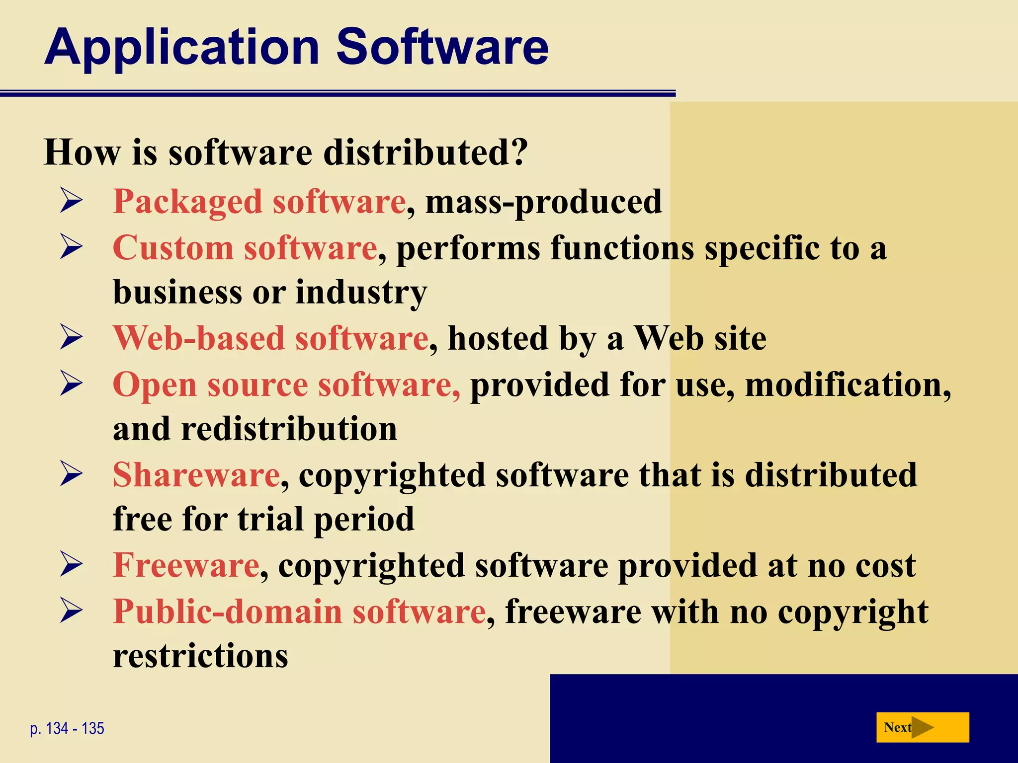 Application SoftwareNextHow is software distributed?Packaged software, mass-produced