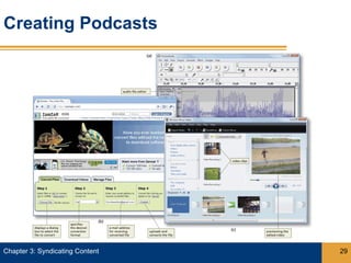 Creating Podcasts




Chapter 3: Syndicating Content   29
 