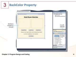 3      BackColor Property




Chapter 3: Program Design and Coding   4
 