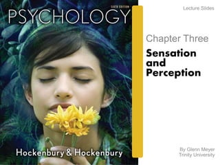 Lecture Slides 
Chapter Three 
Sensation 
and 
Perception 
By Glenn Meyer 
Trinity University 
 
