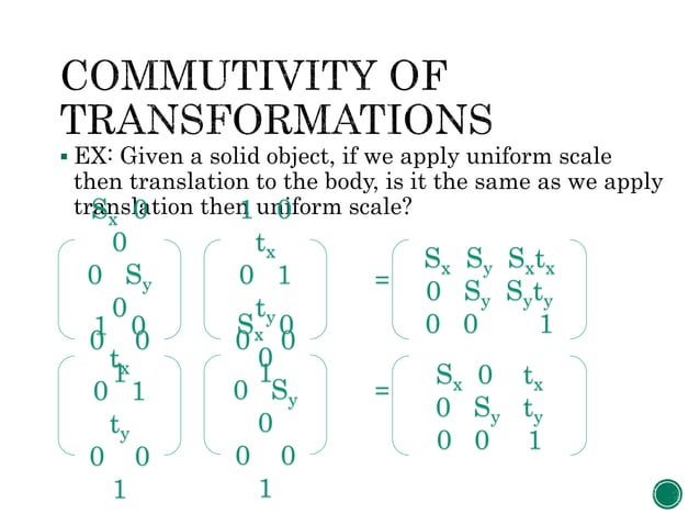 Computer Graphic - Transformations in 2D | PPT