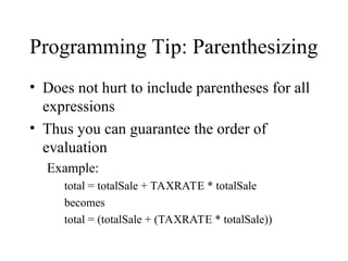 operators and arithmatic expression in C Language | PPT
