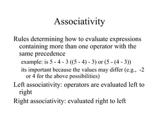 operators and arithmatic expression in C Language | PPT