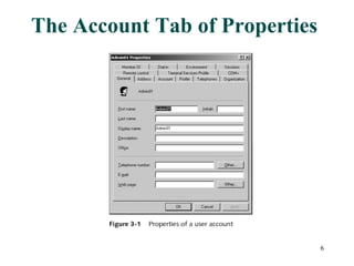 The Account Tab of Properties  