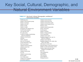Key Social, Cultural, Demographic, and
Natural Environment Variables
3-18
BY:MADDY.KALEEM
 