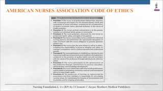 AMERICAN NURSES ASSOCIATION CODE OF ETHICS
 