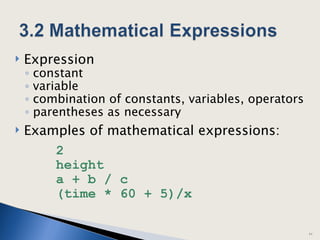 Chapter 3 Expressions and Inteactivity | PPT