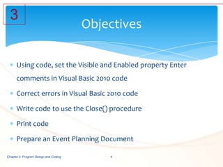 Chapter 3 — Program Design and Coding | PPTX
