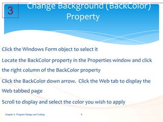 Venter Backcolor Chapter 3 — Program Design and Coding | PPTX