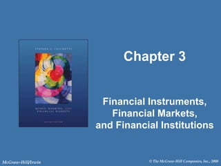 © The McGraw-Hill Companies, Inc., 2008
McGraw-Hill/Irwin
Chapter 3
Financial Instruments,
Financial Markets,
and Financial Institutions
 