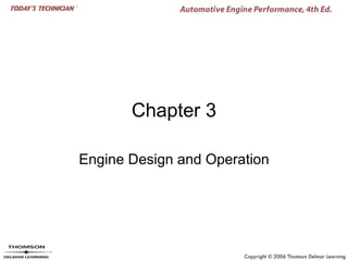 Chapter 3

Engine Design and Operation
 