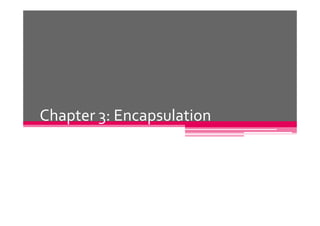 Chapter 3: Encapsulation
 