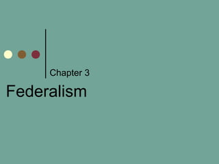 Federalism
Chapter 3
 