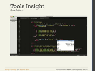Fundamentals of Web Development - 2nd Ed.Randy Connolly and Ricardo Hoar
Tools InsightCode Editors
 