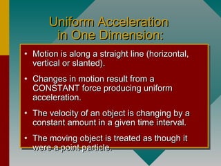 kinematics in one dimension | PPT