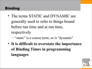 Comprehensive Overview of Names, Scopes, and Bindings in Programming ...