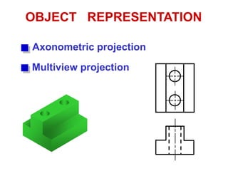OBJECT REPRESENTATION
Axonometric projection
Multiview projection
 