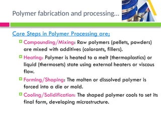 Forming Polymers Comprehensive Overview of Polymer Materials: Structure, Properties, and ...