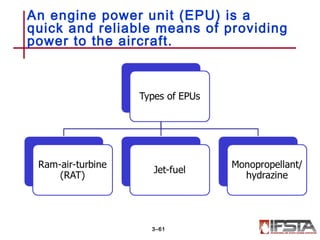 An engine power unit (EPU) is a
quick and reliable means of providing
power to the aircraft.
3–61
 