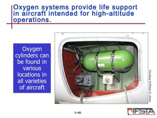 Oxygen systems provide life support
in aircraft intended for high-altitude
operations.
3–66
CourtesyofEdwinA.Jones
 