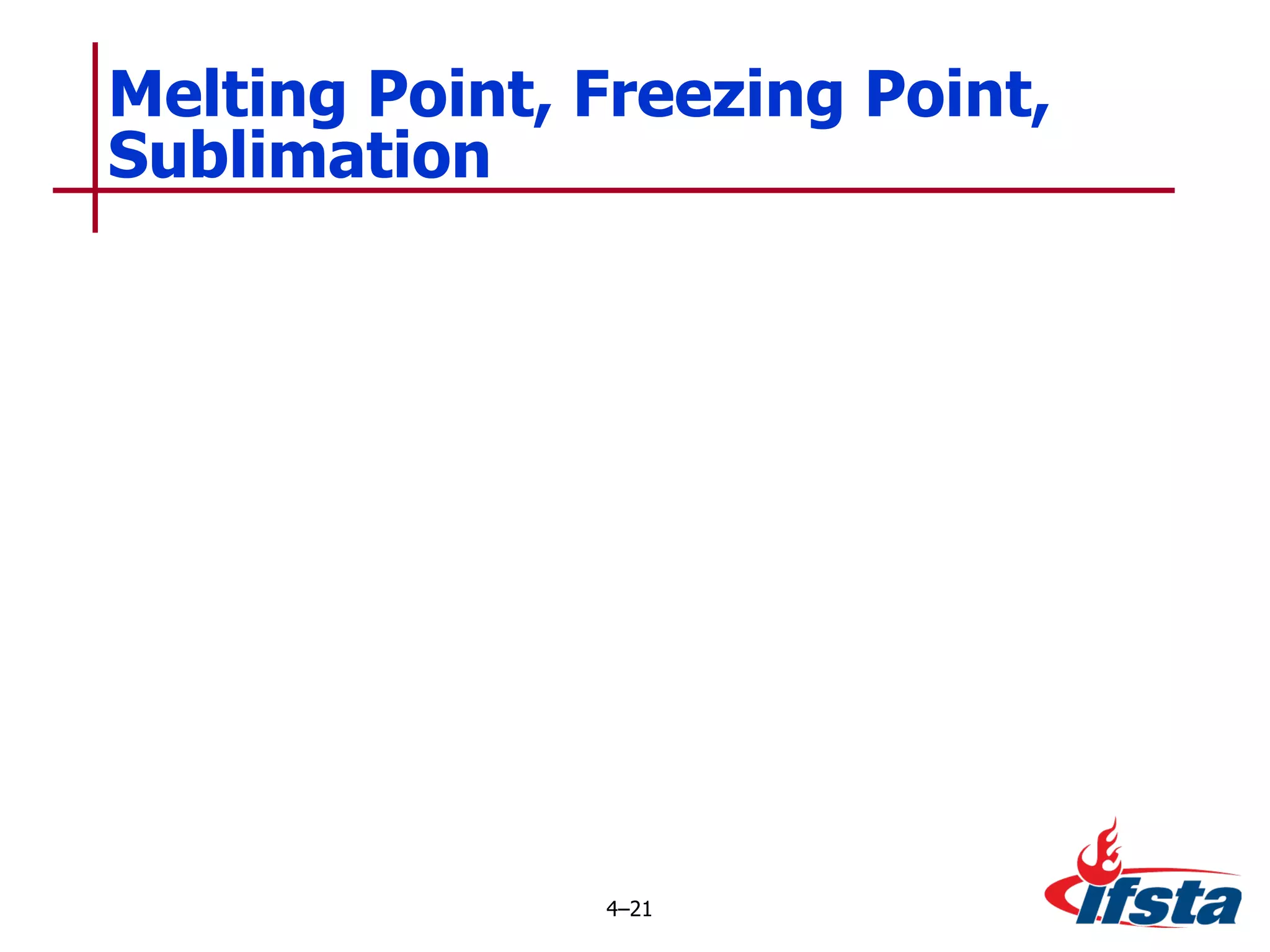Melting Point, Freezing Point, Sublimation 4 – 