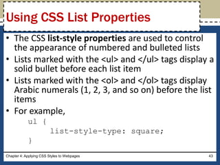 HTML & CSS: Chapter 04 | PPTX