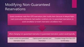 Modifying Non-Guaranteed
Reservations
When changing non-guaranteed reservation to guaranteed reservation, system would typ...