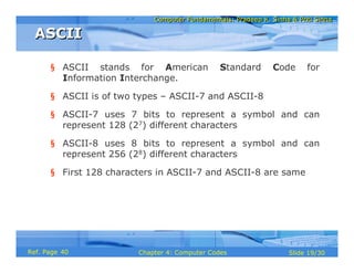 Sign Ascii Chapter 04 computer codes | PDF