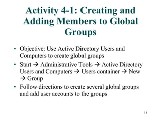 Chapter04 Implementing And Managing Group And Computer Accounts | PPT
