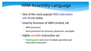 Chapter_04_ARM_Assembly ARM assembly language is the low-level ...