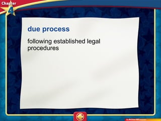 due process 
following established legal
procedures
 