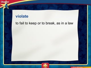 violate 
to fail to keep or to break, as in a law
 