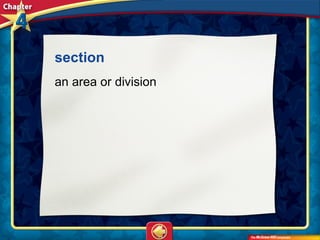 section 
an area or division
 
