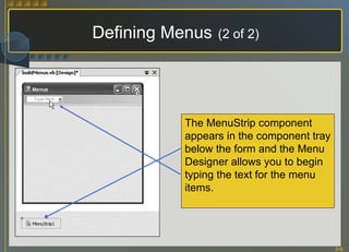 Menustrip Examples Chapter 05 | PPT
