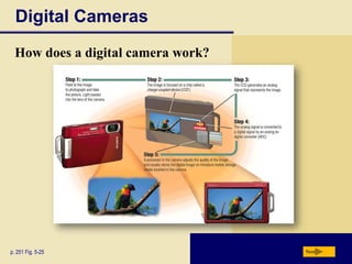 Digital Cameras
  How does a digital camera work?




p. 251 Fig. 5-25                    Next
 